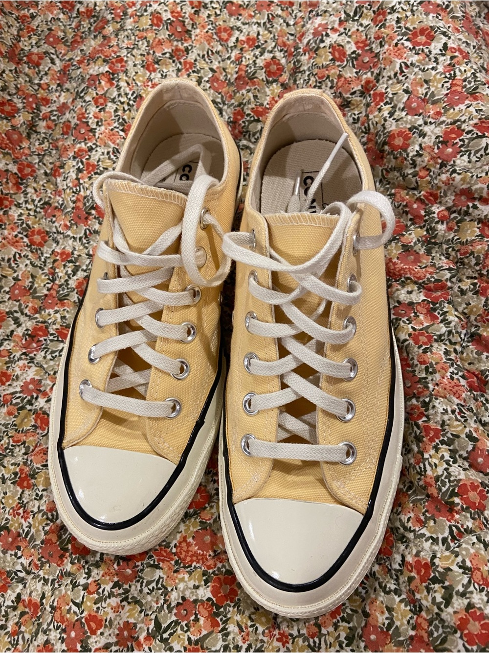 Converse Low-Top Canvas Sneakers in melon with White Accents.